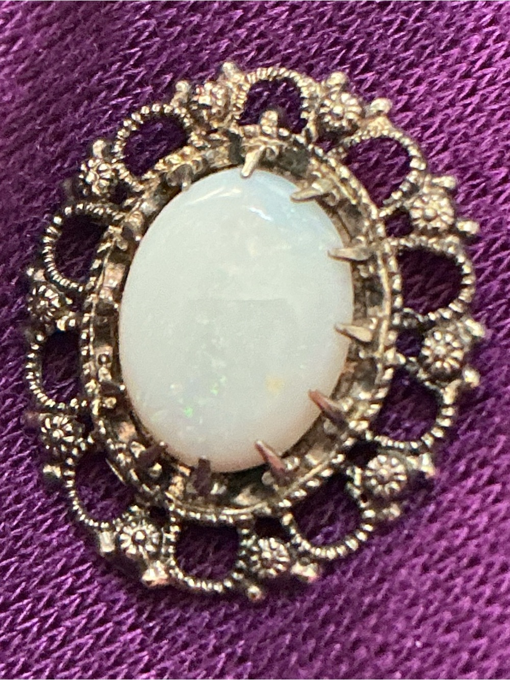 Vintage Wells Sterling Opal Pendant